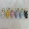 Creative and exquisite keychain cartoon key accessory for the Year of the Rabbit, three-dimensional rabbit acrylic pendant Item Picture